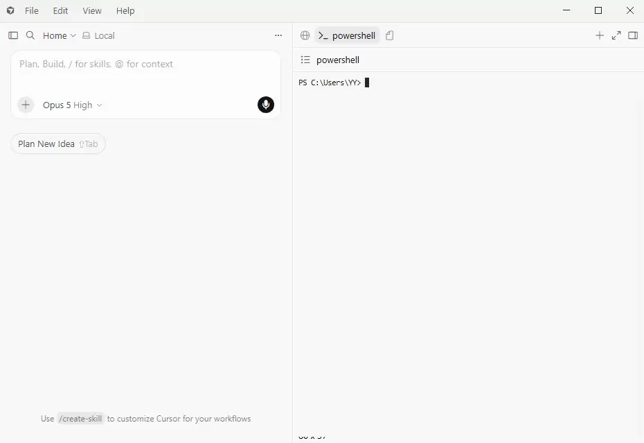 Cursor 编辑器界面示意图:侧边栏、编辑区、Tab 补全、Chat 与 Agent 面板